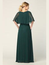 Eva USA 3348 Chiffon Bridesmaid Gown with Cape Overlay